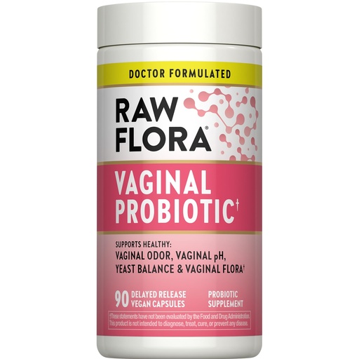 [BRSRGAL7BVYBQ2DH] Raw Flora Vaginal Probiotics for Women | 90 Capsules | with Prebiotics | Vegan & Gluten Free Supplement