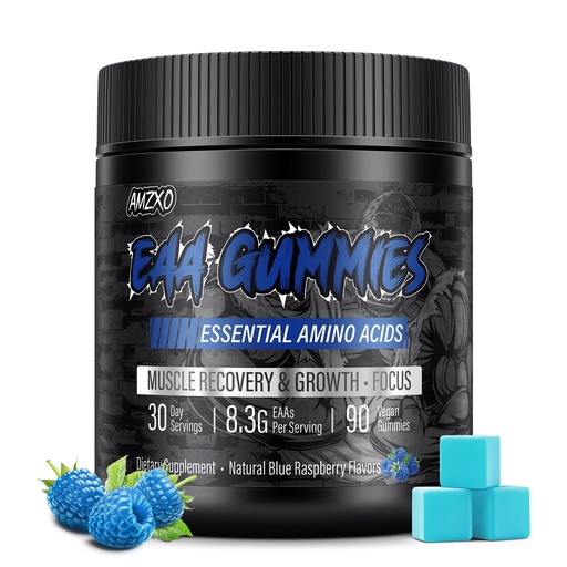 [BRSREZAEDF7QMYA7] EAA Gummies - 2:1:1 BCAA Formula (8300mg) - Essential Amino Acids for Muscle Recovery & Endurance - Non-GMO, Gluten Free, Sugar Free, Vegetarian, Blue Raspberry Flavor - 90 Count