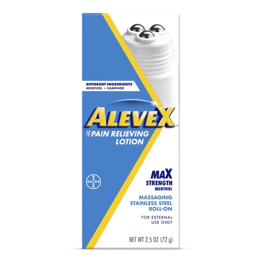 [BRSWYCTQPIARMEIZ] AleveX Topical Pain Relief Lotion with Rollerball Applicator - Long Lasting Arthritis and Muscle Pain Relief, 2.5 oz