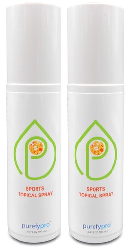 [BRSROFQBDIBGEEYV] PUREFY Sports Topical Spray (3.4oz, 2pk) Soothing Whole Body Spray. Purefypro Dermal HOCLTechnology. Revitalize. Natural Defense of Imperfections, Redness, Irritations, Athletic Itch. TSA Travel Size