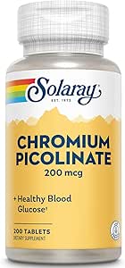 [BRSWIYT3OMAGIF3O] Solaray Chromium Picolinate Tablets, 200 mcg | 200 Count