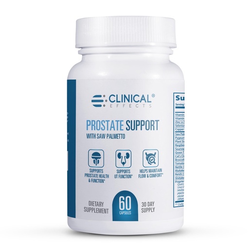 [BRSRMYL4CJ5BUFLP] Clinical Effects Prostate Health Supplement - Prostate Support and Men's Health Formula - 60 Capsules - with Vitamin E, Pumpkin Seed and Saw Palmetto for Men of All Ages - Made in The USA
