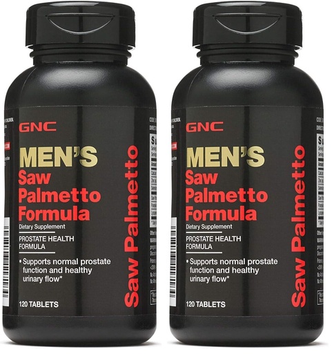 [BRSREAANPMNBGETO] GNC Men's Saw Palmetto Formula, 120 Tablets, Supports Normal Prostate Function (Pack of 2)