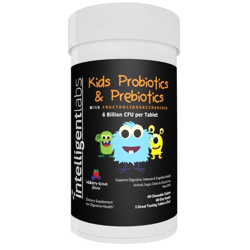 [BRSWGYL5OIAQO3D7] Intelligent Labs Kids/Children Probiotics 6 Billion CFU with Prebiotics, PHGG & FOS, Once-Daily Chewable, Great Taste, 10x Effectiveness, 60-Day Supply, Third-Party Verified