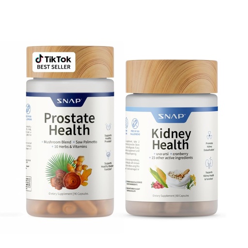 [BRSRACAPOACAY23A] Snap Supplements Prostate Health Support Supplement Bundle with Kidney Health Support Supplement, 90 Capsules & 60 Capsules