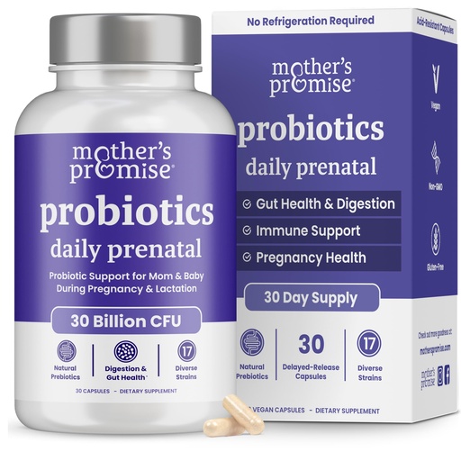 [BRSROFILBYOWAYDA] Prenatal Probiotics for Women | 30 Billion CFU, 17 Strains + Organic Prebiotics | Supports Digestion, Gut & Immune Health for Mom & Baby | Womens Probiotic for Pregnancy & Lactation | Vegan Capsules