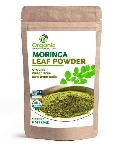[BRSWYBL3OQAROCI6] Organic Moringa Powder - 8 oz (226g) | USDA Organics, Non-GMO, Kosher, Halal, Moringa Olifera Powder - 100% Raw and Natural, by SHOPOSR