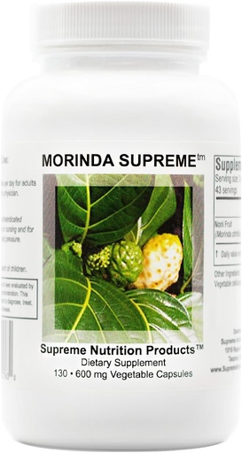 [BRSWK236AIIRW3LO] Supreme Nutrition Morinda Supreme, 130 Whole Noni Fruit Capsules