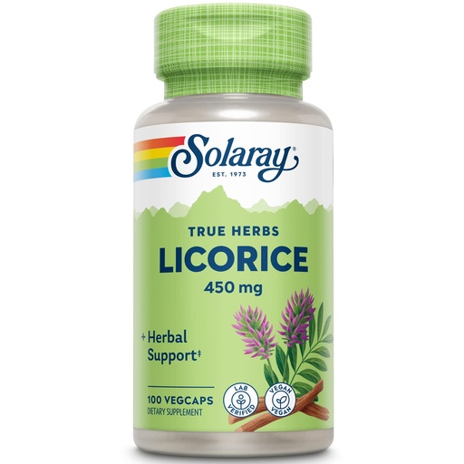 [BRSWIYT7BUIAYFIV] SOLARAY Licorice Root 450mg | Healthy Digestive System, Liver & Menopausal Support Formula | Non-GMO | Vegan | 100 VegCaps