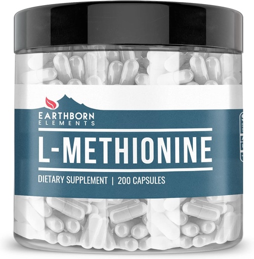 [BRSWYZ3QBZ4BED3P] Éléments terriens L-Méthionine 200 Capsules, pures et non diluées, sans additifs