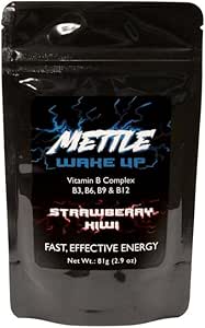 [BRSWKHY2AJ4R2HTP] Energy Drink Powder - 50 Servings | Sugar Free | 200mg Caffeine - Mettle Energy Drink Mix (Strawberry Kiwi)