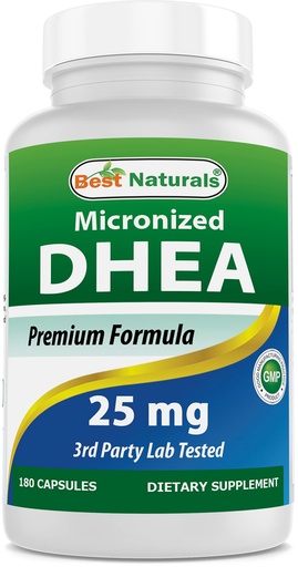 [BRSWIGYKBVYQYH34] Best Naturals, Micronized DHEA 25 mg 180 Capsules