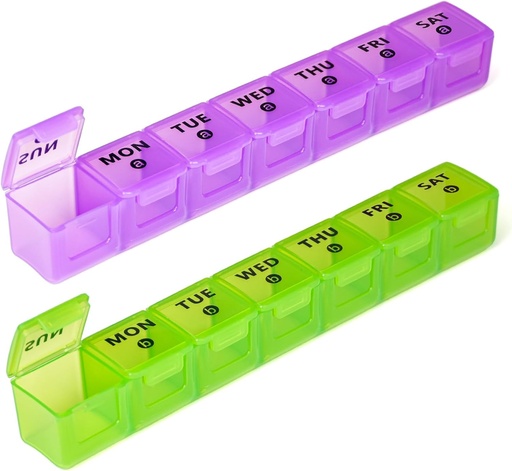 [BRSW2GADC5YBSAYY] 2-Pack Large Weekly Pill Organizer,Vitamin Pill Box Organizer 7 Day with Big Compartments, Am Pm Pill case for Travel,XL Medicine Organizer 14 Day for Fish Oils, Vitamin Holder Supplement