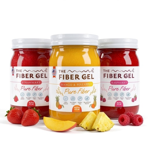 [BRSRGCADBEBQIFA7] (Bundle) Balanced Trio – High Dietary Fiber Prebiotic Gel Formula — 100% Natural & Clean Label – Mango & Pineapple, Raspberry, and Strawberry, 48 oz.
