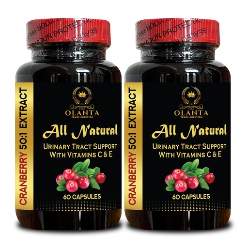 [BRSRE2QDBAMAIGTJ] Cranberry Extract Concentrated Capsules - Daily Support for a Healthy Urinary System, Pills for Bladder Support, Gentle Urinary Support - 2 Bottles 120 Capsules