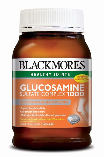 [BRSWKGQRCYBBCYLO] Blackmores Glucosamine Sulfate Complex 1000mg 200tablets, osteoarthritis Supplements, Made in Australia