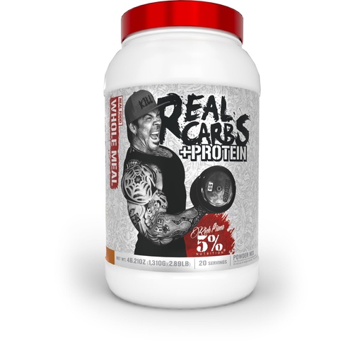 [BRSW2BT6OQFQK2QV] 5% Nutrition Rich Piana Real Carbs + Protein | Clean Mass Gainer Meal Replacement Protein Powder | Carbohydrate for Pre Workout/Post-Workout Recovery Meal | 2.87 lb, 20 Srvgs (Banana Nut Bread)