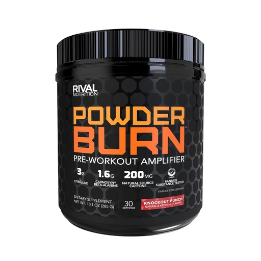 [BRSRACT5OEAQIDL6] Rival Nutrition Powder Burn Pre-Workout Energy Powder for Men and Women I 3g L-Citrulline, 1.6g Beta-Alanine, 625mg Electrolytes, 200mg Natural Caffeine Per Serving I Knockout Punch, 30 Servings