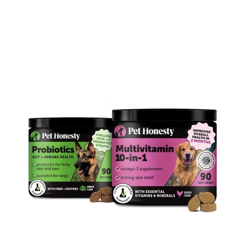 [BRSREHQTBUGQ4ADP] Dog Digestive & Complete Health Virtual Bundle – Probiotic Chews (Pumpkin, 90 ct) + 10-in-1 Multivitamin Chews (Chicken, 90 ct)