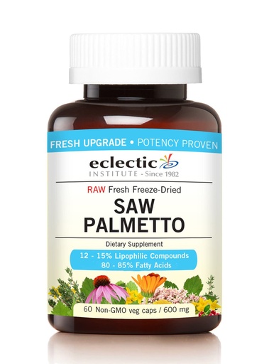 [BRSWGZL2BYOWO234] Eclectic Saw Palmetto 600 Mg Fduv with Glass, Blue, 60 Count