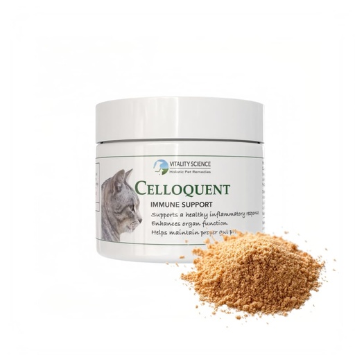 [BRSWG233B4IRY3IU] Vitality Science Celloquent for Cats | Enhanced Immune Support Formula | Maintains Proper Gut pH | Boosts Organ Function | Aids Detoxification and Healthy Inflammatory Response (120g)