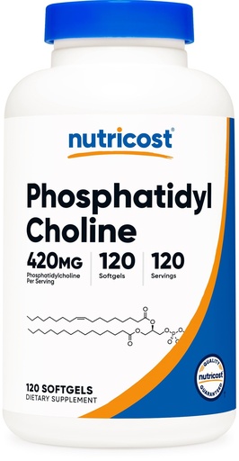 [BRSRGBAZBUDQIA3U] Nutricost Phosphatidylcholine (420mg) 120 Softgels - GMO-Free, Gluten-Free