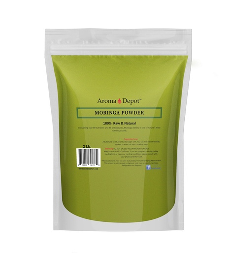 [BRSWGAA6CJ7A2CTZ] Aroma Depot 2 lbs Moringa Leaf Powder (Moringa Oleifera) – Raw, Vegan, Gluten Free, Non-GMO – Fine Green Powder for Smoothies, Tea & Cooking – Product of India