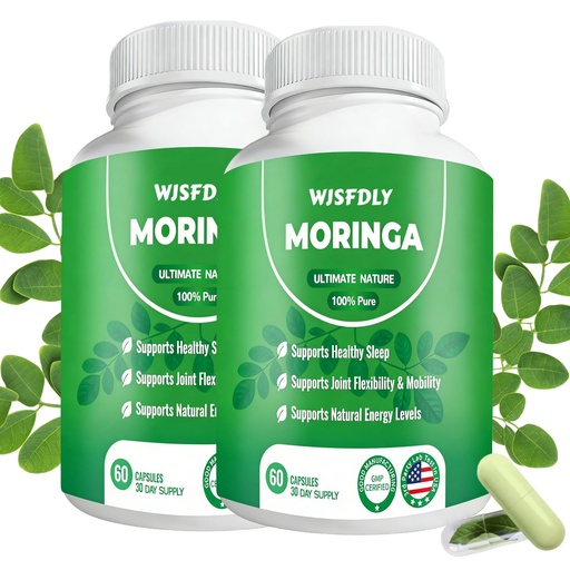 [BRSRGBQCPMAQIFY3] 2Pcs Moringa Capsules – 800mg Pure Moringa Powder – 60 Capsules