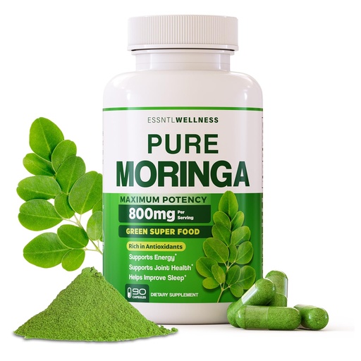 [BRSREGI7OR5WMCLJ] Moringa Capsules 800mg – Pure Moringa Powder Capsules Superfood for Energy, Immunity, Skin, Joint, Gut Health — Daily Nutrition & Wellness Supplement — Vegan, Non-GMO, USA Made (45-Day Supply)