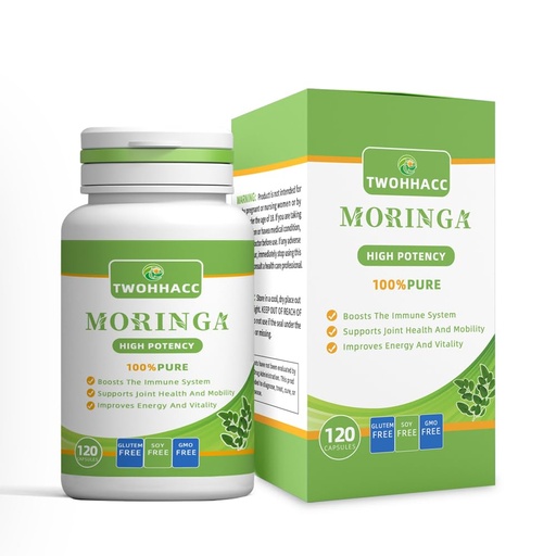 [BRSRABI2OIJQ23TA] Organic Moringa Powder Capsules Pure Moringa Leaf Supplement Green Antioxidant Superfood Supports Energy Immune Joint Gut Skin Health Vegan and Non-GMO 120ct
