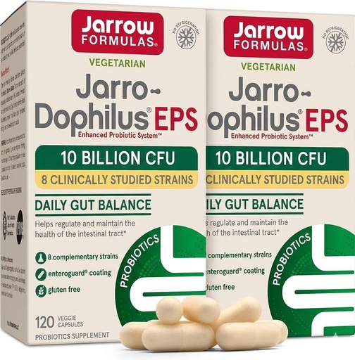 [BRSRGAQPB4PA4GTZ] Jarrow Formulas Jarro Dophilus Probiotics 10 Billion CFU - Probiotic Supplement Capsules for Digestive Health & Gut Health for Women and Men, 120 Veggie Capsules (Pack of 2)