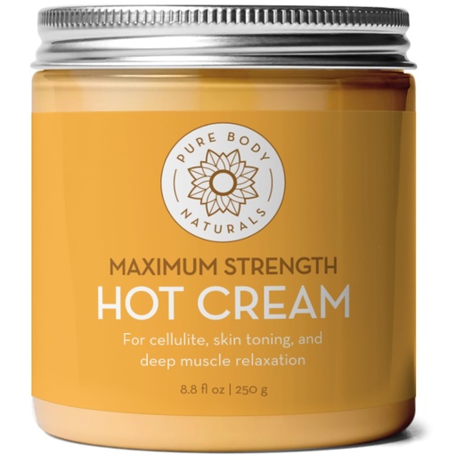 [BRSWGFQBC55RSGT6] Pure Body Naturals Max Strength Hot Cream – Warming & Cooling Cream with Capsaicin and Menthol – Soothing Comfort for Overworked Muscles – 8.8 oz