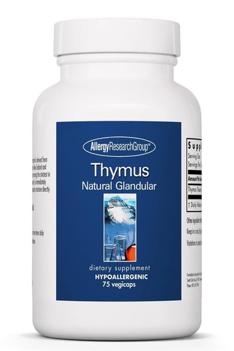 [BRSWIYQEPMDBUYLG] Allergy Research Group Thymus Supplement - Thymus Tissue, Glandular Extract, 1000mg Raw Thymus Glandular, Ovine, Lyophilized, Hypoallergenic - 75 Count