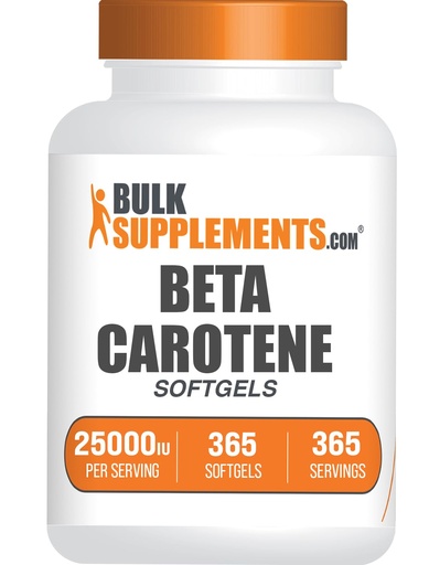 [BRSROFQPAV5BGA3A] BulkSupplements.com Beta Carotene 25000 IU Softgels - Vitamin A Supplement, Beta Carotene Supplements - for Eye Support, Gluten Free, 1 Softgel per Serving, 365 Count (Pack of 1)