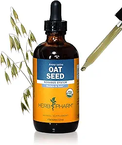 [BRSWIYTYOZYROGDI] Herb Pharm Certified Organic Oat Seed Liquid Extract for Nervous System Support - 4 Ounce