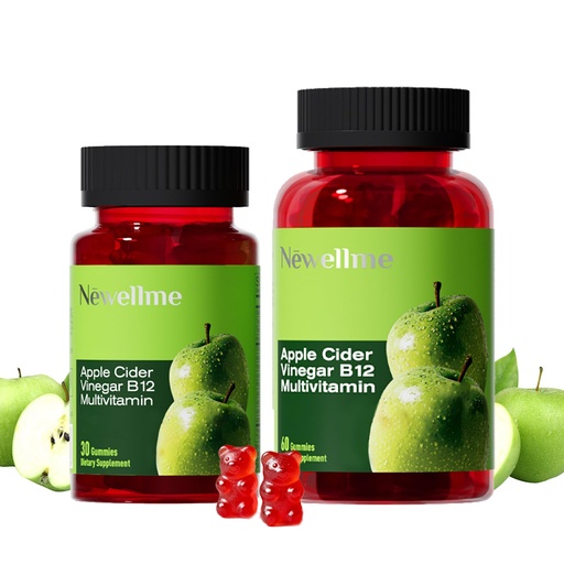 [BRSREYAQA4CGCALF] NEWELLME ACV Gummies with The Mother & B12 – Sugar-Free, Great-Tasting Vegan Gummies for Digestion, Metabolism & Daily Energy Support, 90 Count