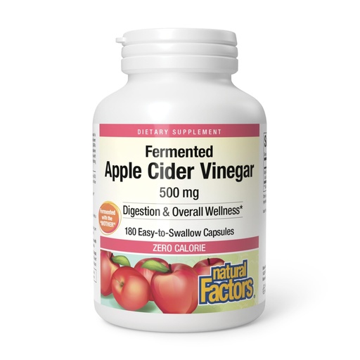 [BRSWIYTYBAHRAHDO] Natural Factors, Apple Cider Vinegar Capsule, Supports Digestion and Weight Management, 180 capsules (90 servings)
