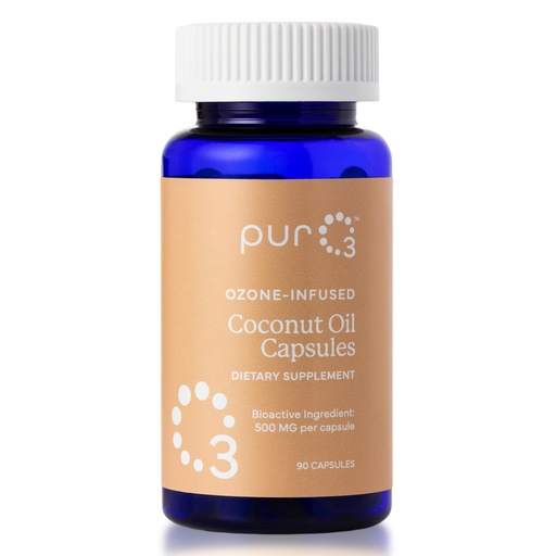 [BRSREBIFBMFG2EIY] PurO3 Coconut Oil Capsules - High Potency Pure Ozonated Oils for Immune Support & Wellness Benefits - Organic Oxygen Infused Supplement - 90 Veggie Softgels