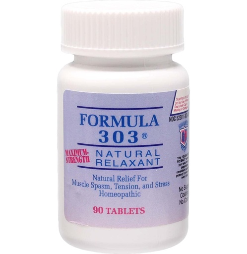 [BRSWIY37B54Q4A3O] Dee CEE Labs Formula 303 Maximum Strength Tablets, 90 Tablets; All-Natural containing Magnesium for Sore Muscles, Passion Flower, and Valerian Root