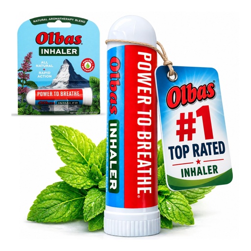 [BRSWIYTYOUPAMA3C] Olbas Inhaler Aromatherapy, Essential Oil Inhaler with Natural Oils, 1 Pack 285 mg, Pocket Sized Nasal Inhaler Stick for Clear Breathing and Sinus Relief