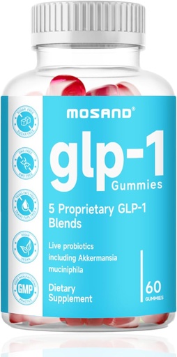 [BRSRAAI7BEGWYA33] GLP-1 Probiotic Gummies, GLP-1 Supplement with Akkermansia Probiotic, Berberine, No Sugar Added for Gut & Digestion Health,Strawberry Flavor-60 Gummies