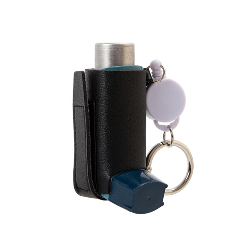 [BRSREZL5CUIQ4YL2] Asthma Inhaler Holder – Lightweight PU Leather Inhaler Case Keychain, Durable & Portable Asthma Keychain Holder for Adults & Kids (Inhaler Not Included) (Black)