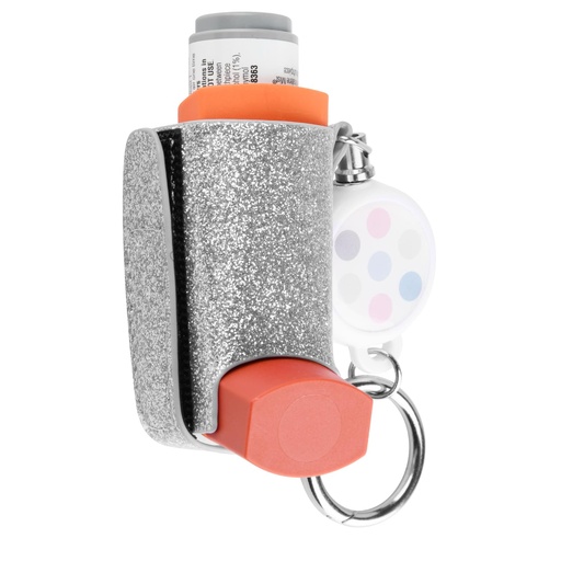 [BRSRA233OJ6AO2T2] Beautyflier Asthma Inhaler Holder Keychain Retractable Clip PU Leather Travel Handy Holder for Kids and Adults, Holder Only