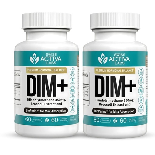 [BRSREZANOV5WKFIU] Swiss Activa+ Labs DIM Supplement – Hormone Balance for Women & Men – Estrogen Supplement for Women and Men– Supports Hormonal Acne & Menopause Symptoms| Gluten Free, Non-GMO & Vegan – 120 Days Supply