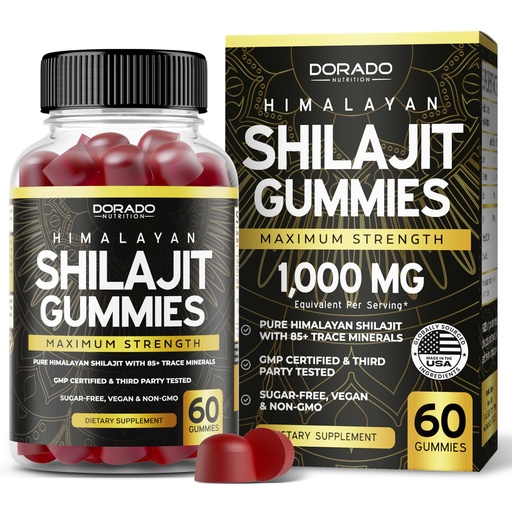 [BRSROBTYO4IRGCDZ] Shilajit Gummies For Men & Women (High Potency Gold Grade with 85+ Trace Minerals with Fulvic Acid) - Energy & Immunity Support - Third Party Tested, Non GMO, Vegan & Made in USA - (60 Gummies)