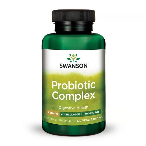 [BRSWIYT7PMNG2ETC] Swanson Probiotic Complex 4.2 Billion CFU 5-Strain Digestive Health Fat Metabolism Satiety Prebiotic FOS Complex Supplement 120 Veggie DRcaps