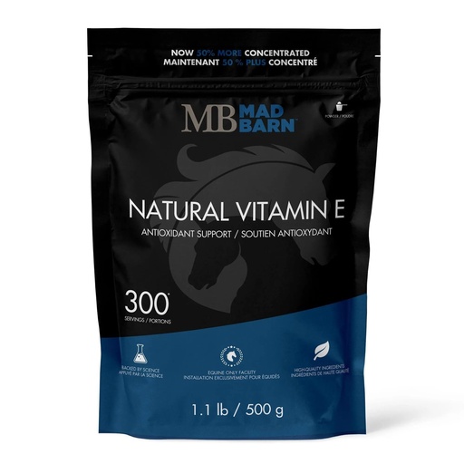 [BRSREFLQBYNBAHIZ] Mad Barn - Equine Vitamin E 500g | Pure D-Alpha-tocopheryl Supplement | Optimal Antioxidant Protection | Horse Health Supplement