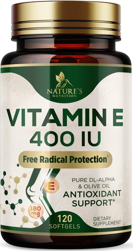 [BRSRACYEC57RMYDZ] Vitamin E 180mg Per Serving - E Vitamins DL-Alpha, Antioxidant-Rich Dietary Supplement for Skin, Heart, and Immune Support, USA Bottled, Easily Absorbed, Non-GMO & Gluten Free - 120 Softgels