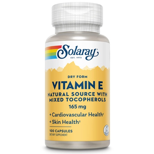 [BRSWIYT3OMAQ4CT6] SOLARAY Vitamin E, Dry 200 IU w/Mixed Tocopherols | Healthy Cardiac Function & Skin Health Support | 100ct