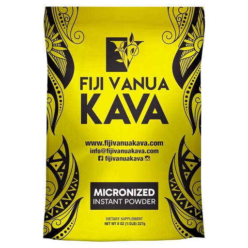 [BRSRMCD5OEBQEYL2] Fiji Vanua Kava Micronized Kava Powder, Portable and Easy to Prepare Kava Root, No Straining Needed, Pure & Strong Drink Powder, 8 oz